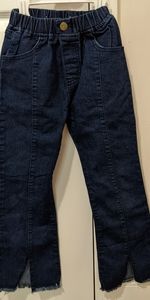 Girls Size 140 6/7 Flare Dark Denim Jeans
